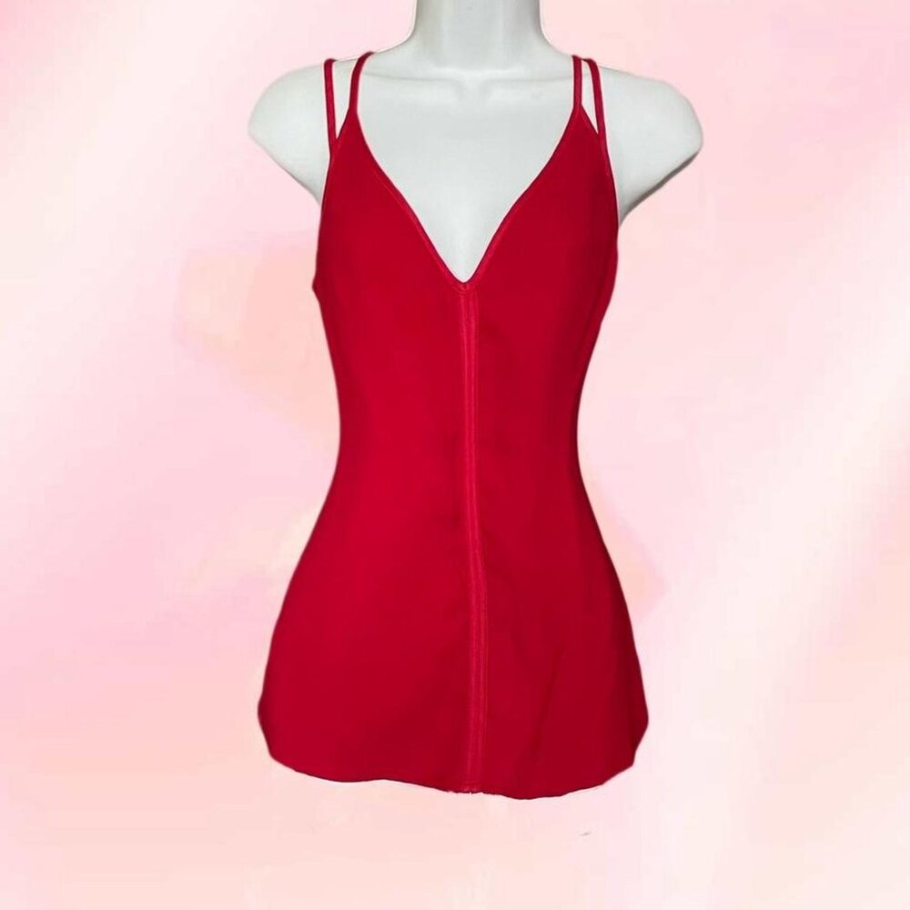 Cherry Red Double Strapped Tank Top - image 2